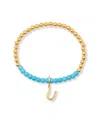 Brook & York Gold Plated Bennett Initial Gemstone Bracelet