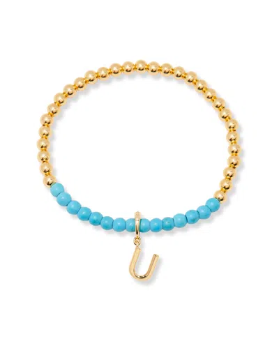 Brook & York Gold Plated Bennett Initial Gemstone Bracelet