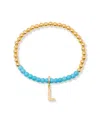 Brook & York Gold Plated Bennett Initial Gemstone Bracelet