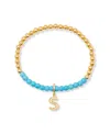 Brook & York Gold Plated Bennett Initial Gemstone Bracelet