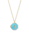 Brook & York Gold Plated Cali Enamel Short Pendant Locket Necklace