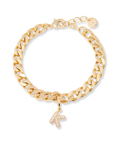 Brook & York Gold Plated Ella Crystal Initial Chain Bracelet