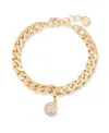 Brook & York Gold Plated Ella Crystal Initial Chain Bracelet