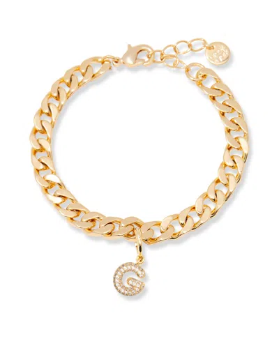 Brook & York Gold Plated Ella Crystal Initial Chain Bracelet