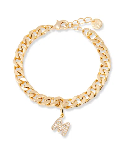 Brook & York Gold Plated Ella Crystal Initial Chain Bracelet