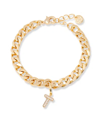 Brook & York Gold Plated Ella Crystal Initial Chain Bracelet