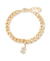 Brook & York Gold Plated Ella Crystal Initial Chain Bracelet