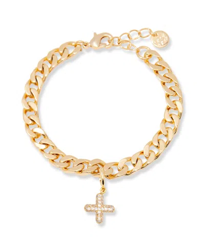 Brook & York Gold Plated Ella Crystal Initial Chain Bracelet