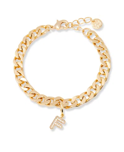 Brook & York Gold Plated Ella Crystal Initial Chain Bracelet