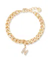 Brook & York Gold Plated Ella Crystal Initial Chain Bracelet