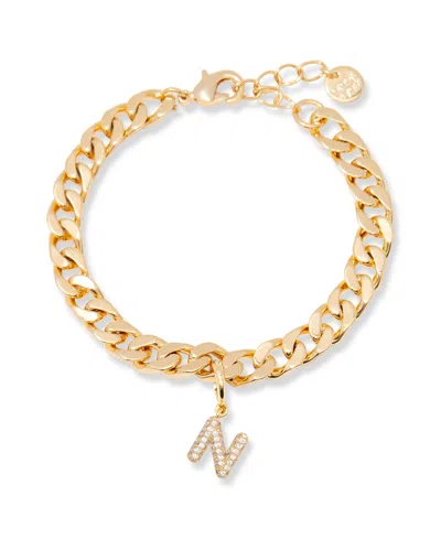 Brook & York Gold Plated Ella Crystal Initial Chain Bracelet