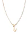 Brook & York Gold Plated Isabella Mini Initial Tennis Chain Necklace
