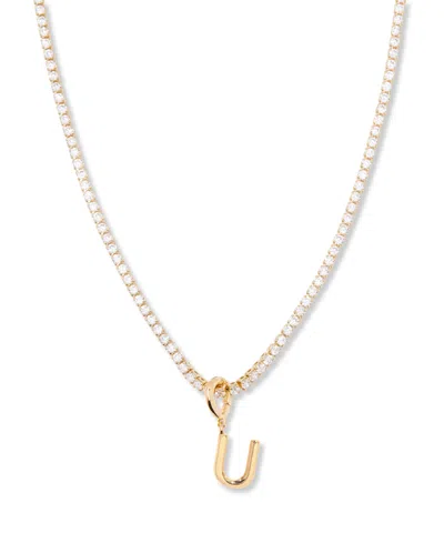 Brook & York Gold Plated Isabella Mini Initial Tennis Chain Necklace