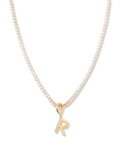 Brook & York Gold Plated Isabella Mini Initial Tennis Chain Necklace