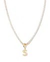 Brook & York Gold Plated Isabella Mini Initial Tennis Chain Necklace