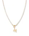 Brook & York Gold Plated Isabella Mini Initial Tennis Chain Necklace