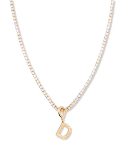 Brook & York Gold Plated Isabella Mini Initial Tennis Chain Necklace