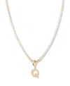 Brook & York Gold Plated Isabella Mini Initial Tennis Chain Necklace