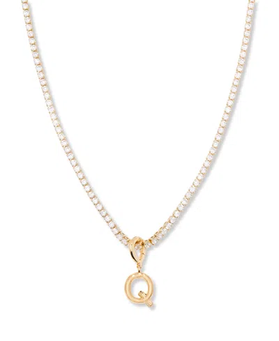 Brook & York Gold Plated Isabella Mini Initial Tennis Chain Necklace