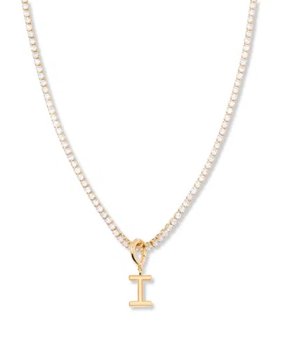 Brook & York Gold Plated Isabella Mini Initial Tennis Chain Necklace