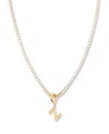 Brook & York Gold Plated Isabella Mini Initial Tennis Chain Necklace