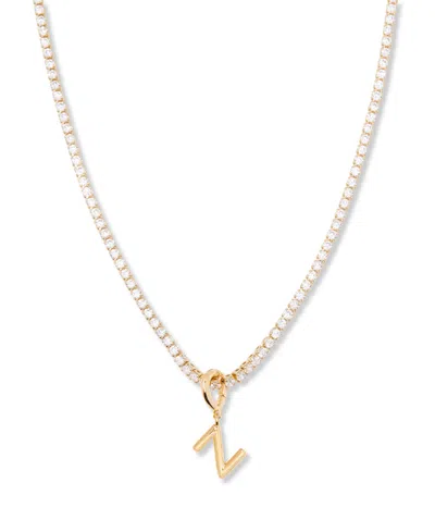 Brook & York Gold Plated Isabella Mini Initial Tennis Chain Necklace