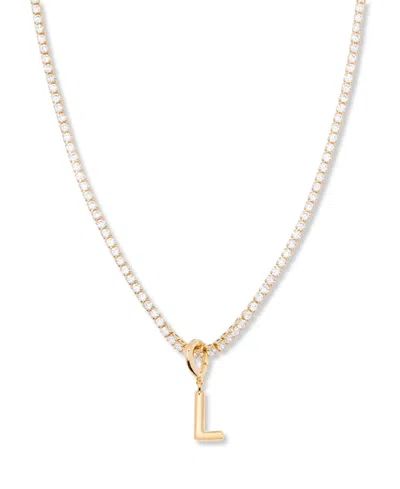 Brook & York Gold Plated Isabella Mini Initial Tennis Chain Necklace