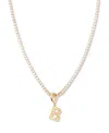 Brook & York Gold Plated Isabella Mini Initial Tennis Chain Necklace