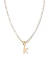 Brook & York Gold Plated Isabella Mini Initial Tennis Chain Necklace