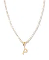 Brook & York Gold Plated Isabella Mini Initial Tennis Chain Necklace