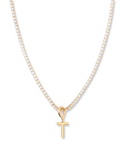 Brook & York Gold Plated Isabella Mini Initial Tennis Chain Necklace