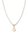Brook & York Gold Plated Isabella Mini Initial Tennis Chain Necklace