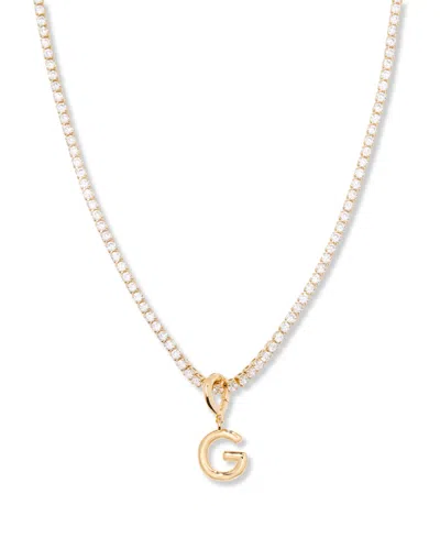 Brook & York Gold Plated Isabella Mini Initial Tennis Chain Necklace