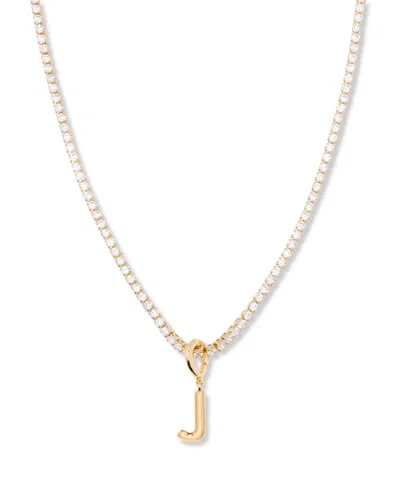 Brook & York Gold Plated Isabella Mini Initial Tennis Chain Necklace