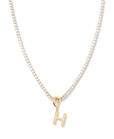 Brook & York Gold Plated Isabella Mini Initial Tennis Chain Necklace