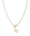 Brook & York Gold Plated Isabella Mini Initial Tennis Chain Necklace