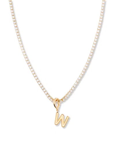 Brook & York Gold Plated Isabella Mini Initial Tennis Chain Necklace