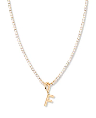 Brook & York Gold Plated Isabella Mini Initial Tennis Chain Necklace