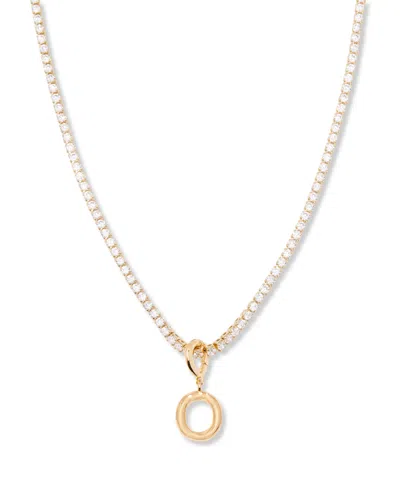 Brook & York Gold Plated Isabella Mini Initial Tennis Chain Necklace