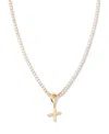 Brook & York Gold Plated Isabella Mini Initial Tennis Chain Necklace