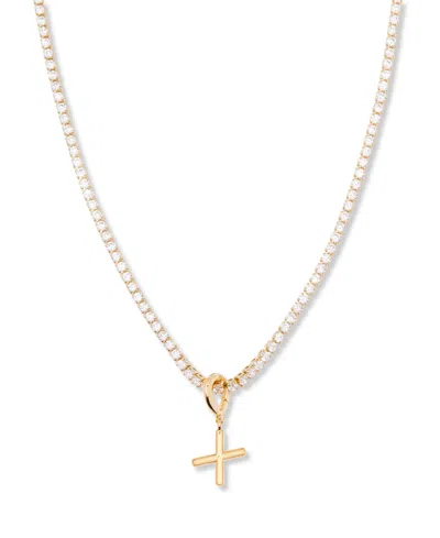 Brook & York Gold Plated Isabella Mini Initial Tennis Chain Necklace