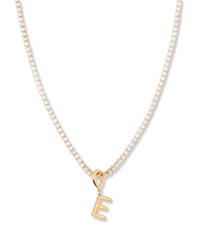 Brook & York Gold Plated Isabella Mini Initial Tennis Chain Necklace