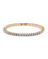 Brook & York Gold Plated Isabella Opal Blue Tennis Chain Bracelet In Gold