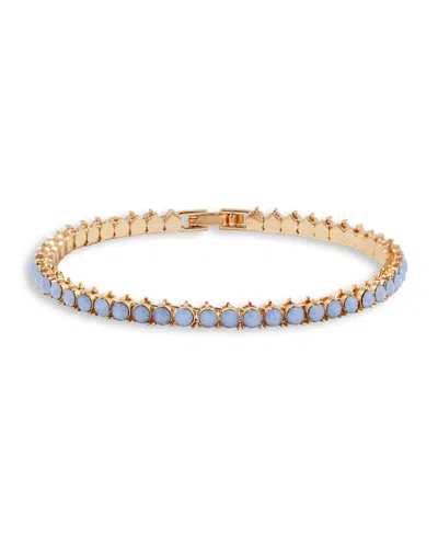Brook & York Gold Plated Isabella Opal Blue Tennis Chain Bracelet