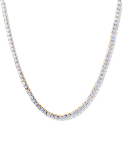 Brook & York Gold Plated Isabella Opal Blue Tennis Necklace
