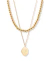 Brook & York Gold Plated Isla Initial Oval Locket Layering Necklace Set