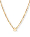 Brook & York Gold Plated Kira Mini Initial Short Pendant Necklace
