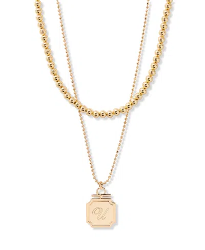 Brook & York Gold Plated Margot Initial Layering Necklace Set