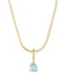 Brook & York Gold Plated Melrose Teardrop Birthstone Short Pendant Necklace