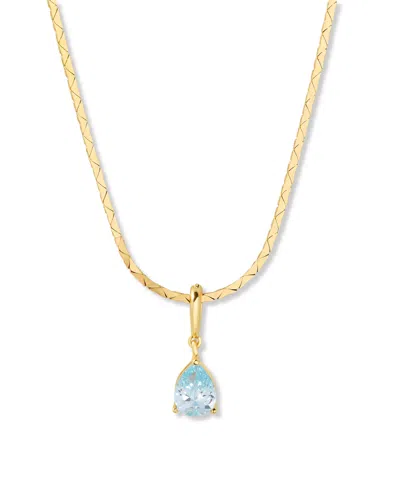 Brook & York Gold Plated Melrose Teardrop Birthstone Short Pendant Necklace